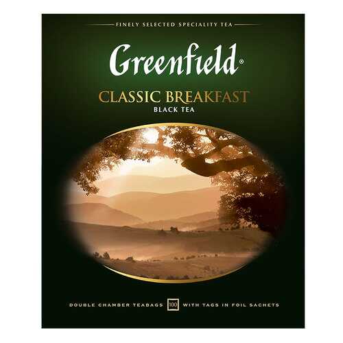 Чай черный Greenfield Classic Breakfast 100 пакетиков в ВкусВилл