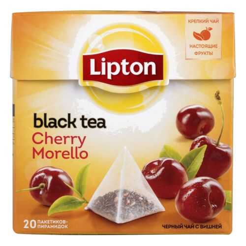 Чай черный Lipton cherry morello 20 пакетиков в ВкусВилл