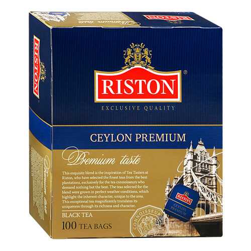 Чай черный Riston премиум цейлонский 100 пакетиков в ВкусВилл