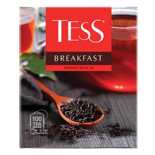 Чай черный Tess Breakfast 100 пакетиков в ВкусВилл