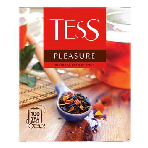 Чай черный Tess Pleasure 100 пакетиков в ВкусВилл