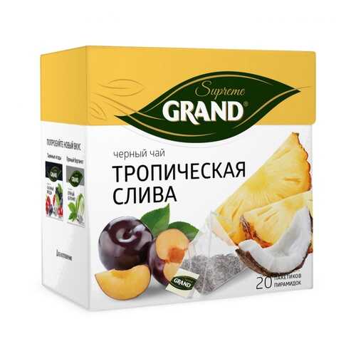 Чай Grand Тропическая Слива, черный с добавками, 20 пирамидок в ВкусВилл