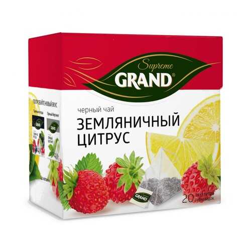 Чай Grand Земляничный Цитрус, черный с добавками, 20 пирамидок в ВкусВилл