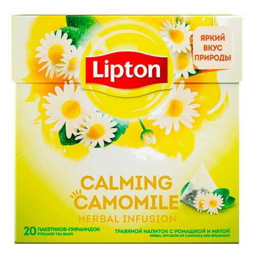Чай Lipton Calming Camomile травяной с ромашкой и мятой 20 пак в ВкусВилл