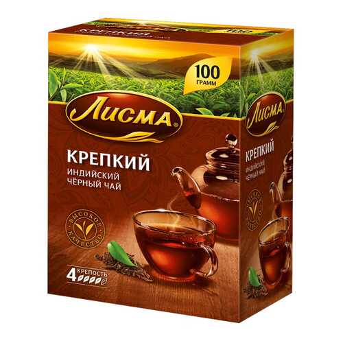 Чай Лисма крепкий черный индийский 100 г в ВкусВилл