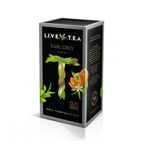 Чай Live Tea Earl Grey черный с бергамотом 25 пакетиков в ВкусВилл