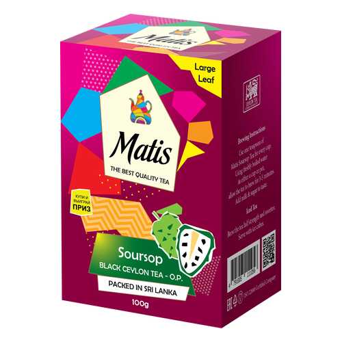 Чай весовой черный Матис Soursop O.P. 100 г в ВкусВилл