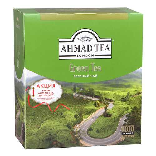 Чай зеленый Ahmad Tea 100 пакетиков в ВкусВилл