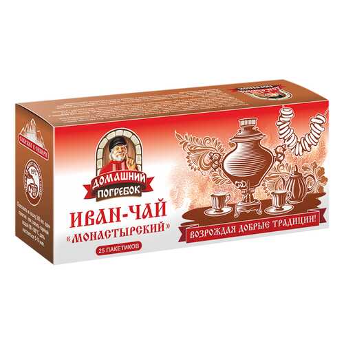 Иван-чай Домашний Погребок монастырский 25 пакетиков в ВкусВилл