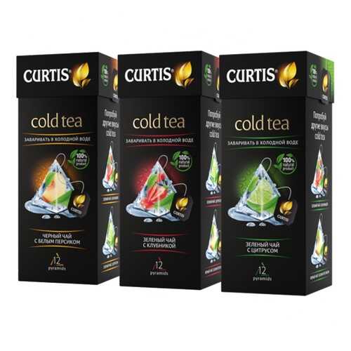 Набор чая Curtis Cold tea, ассорти , 12 пирамидок х 3 упаковки в ВкусВилл