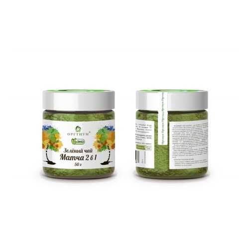 Зеленый чай Оргтиум матча 2в1 био 50 г в ВкусВилл