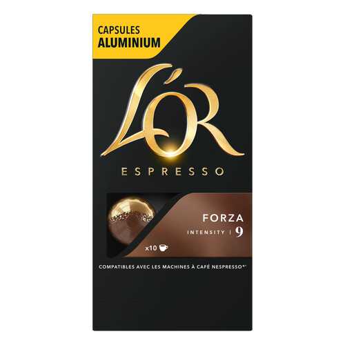 Капсулы L’OR Espresso Forza для кофемашин Nespresso 10 капсул в ВкусВилл