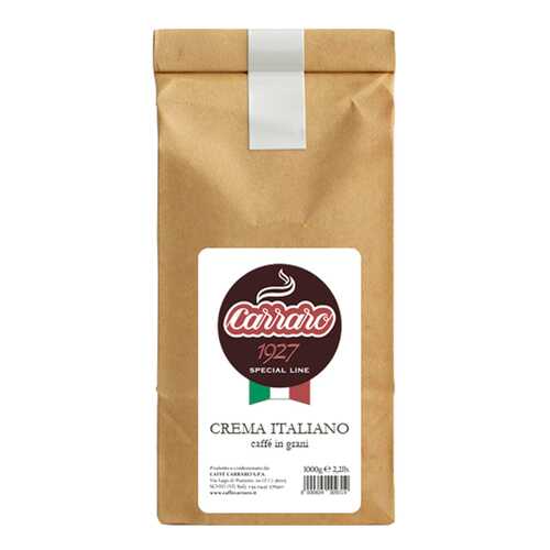 Кофе Carraro crema italiano зерновой 1 кг в ВкусВилл