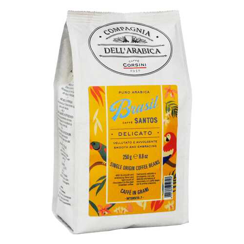 Кофе Compagnia DellArabica Brasil Santos в зёрнах 250 г в ВкусВилл