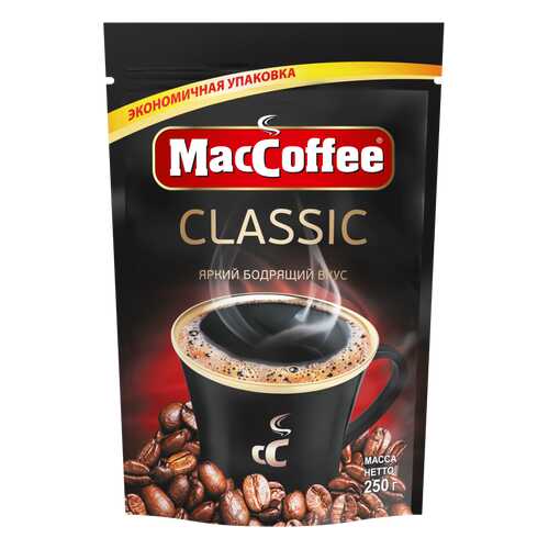 Кофе натуральный растворимый гранулированный ClASSIC т.з. MacCoffee, д/пак 250г*12 в ВкусВилл