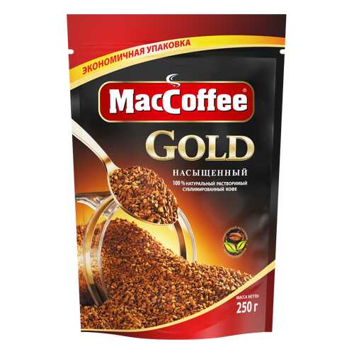 Кофе натуральный растворимый сублимированный GOLD т.з. MacCoffee, д/пак 250г*12 в ВкусВилл