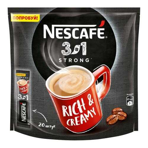Напиток Nescafe 3в1 кофейный крепкий растворимый 14.5 г 20 штук в ВкусВилл