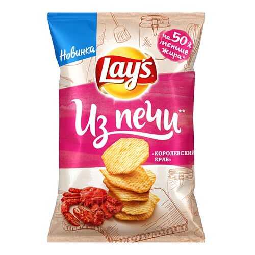 Чипсы Lays Из печи Королевский краб 85г в ВкусВилл
