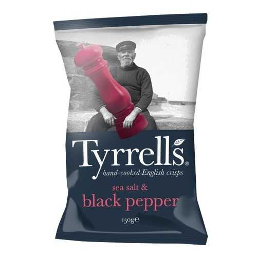 Чипсы Tyrrells натуральные картофельные с морской солью и черным перцем 150 г в ВкусВилл