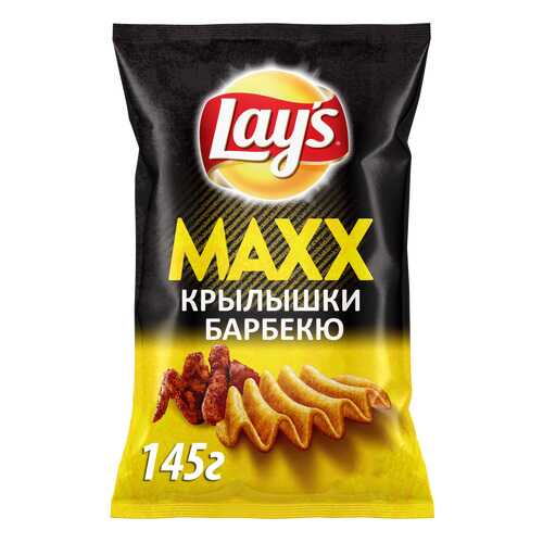 Картофельные чипсы Lays maxx куриные крылышки барбекю 145 г в ВкусВилл