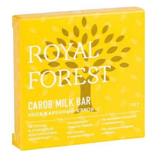 Шоколад Royal Forest Необжаренный кэроб 75г в ВкусВилл