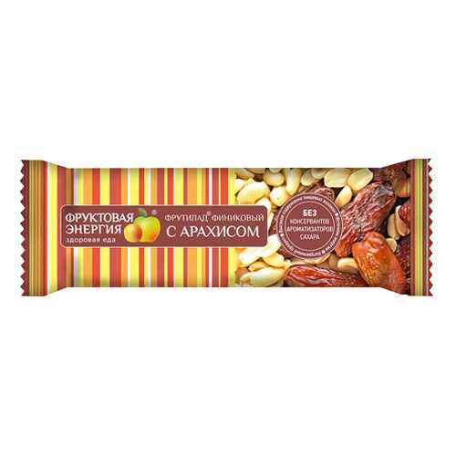 Батончик финиковый с арахисом Фрутилад Фруктовая Энергия 42 г в ВкусВилл