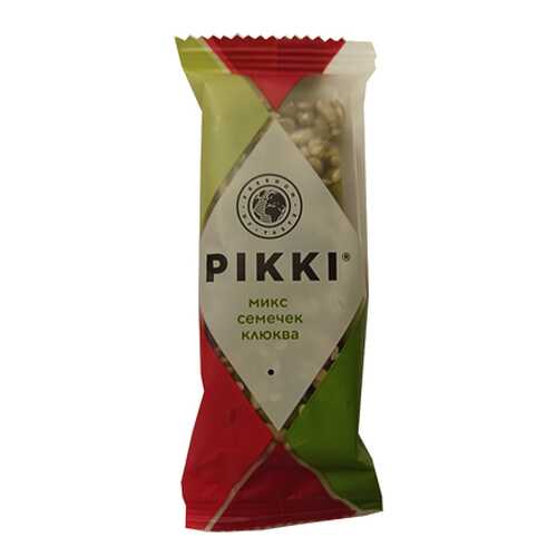 Батончик фруктово-ореховый Микс семечек-Клюква, хрустящий PIKKI 35 г в ВкусВилл