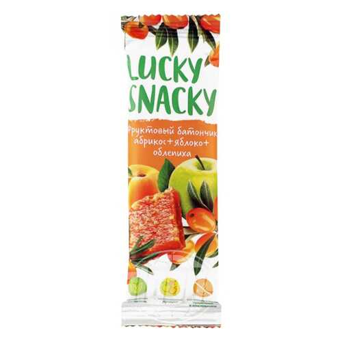 Батончик фруктовый Lucky Snacky с абрикосом яблоком и облепихой в ВкусВилл