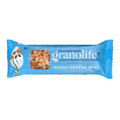 Батончик-гранола Granolife кокос семена чиа в ВкусВилл