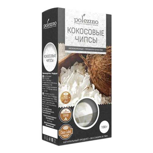 Кокосовые чипсы Polezzno 100 г в ВкусВилл