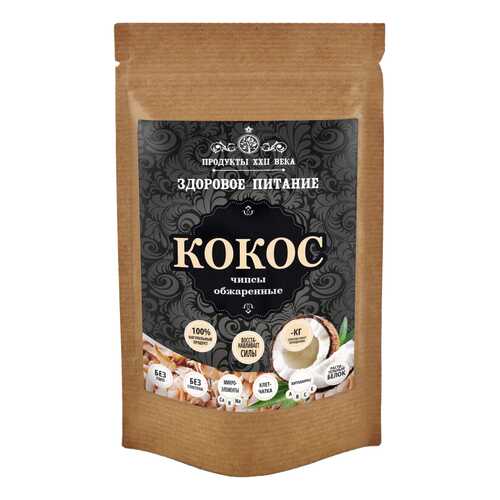 Кокосовые чипсы Продукты XXII века обжаренные 100 г в ВкусВилл