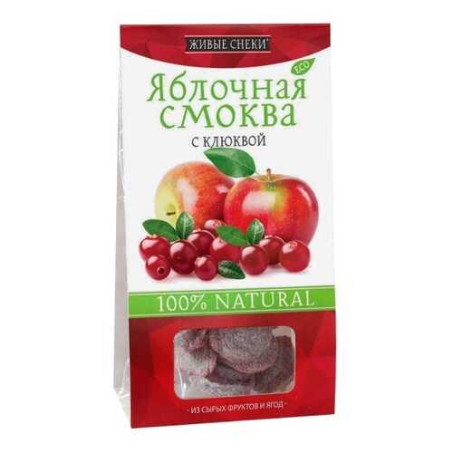 Смоква Живые снеки яблочная с клюквой 60 г в ВкусВилл