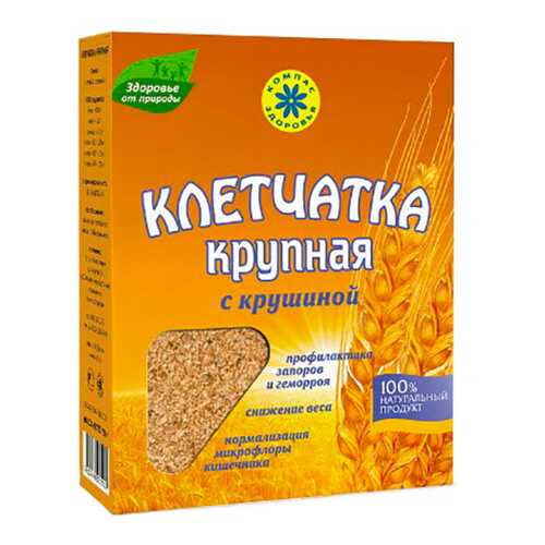 Клетчатка пшеничная Компас Здоровья крупная с крушиной 150 г в ВкусВилл