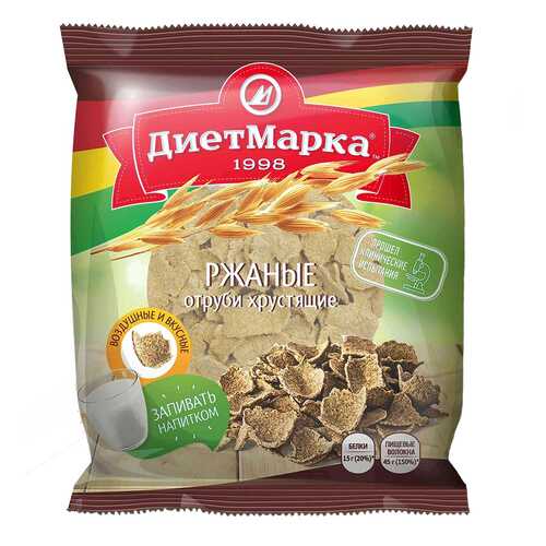 Отруби хрустящие ДиетМарка ржаные хлопья 100 г в ВкусВилл