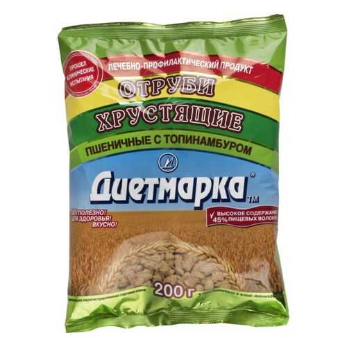 Отруби пшеничные ДиетМарка хрустящие с топинамбуром 200 г в ВкусВилл