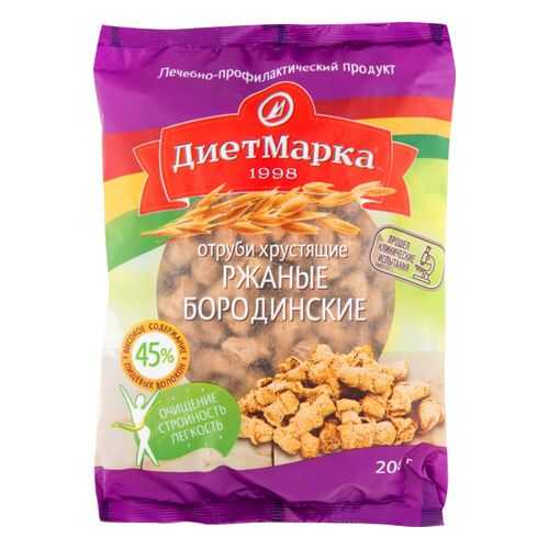 Отруби ржаные ДиетМарка хрустящие бородинские 200 г в ВкусВилл