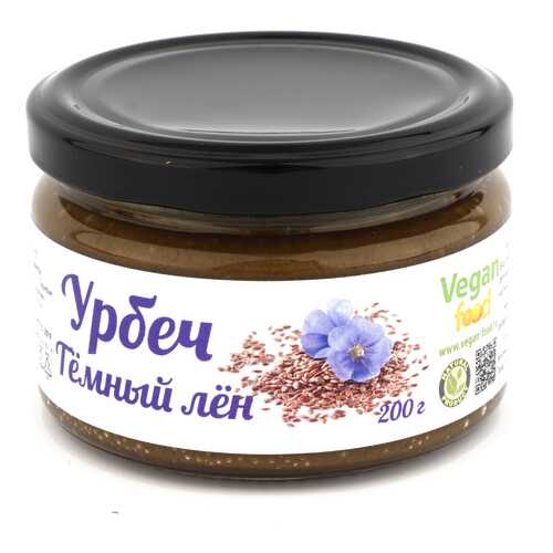 Урбеч Vegan-food из семян темного льна 200 г в ВкусВилл