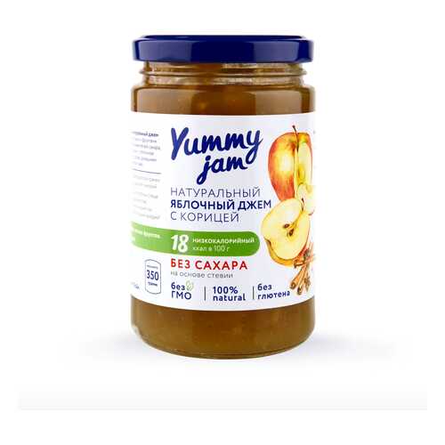 Джем Yummy jam яблочный с корицей без сахара 350 г в ВкусВилл