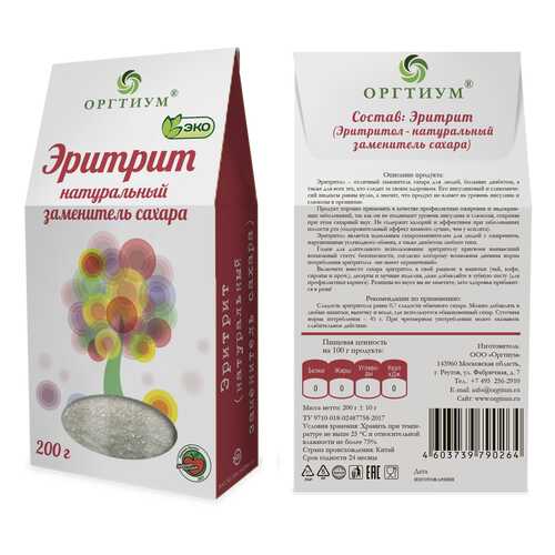 Эритрит эритритол Оргтиум 300 г в ВкусВилл