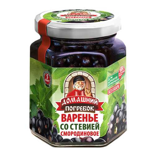 Варенье Домашний Погребок со стевией из смородины 200 г в ВкусВилл