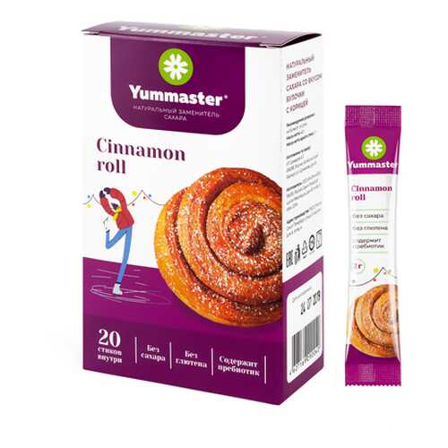Заменитель сахара со вкусом Булочки с корицей Yummaster 20 шт. в ВкусВилл