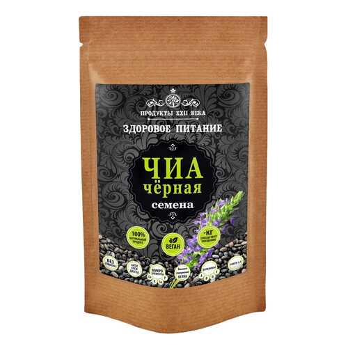 Чиа черная Продукты XXII века семена 100 г в ВкусВилл