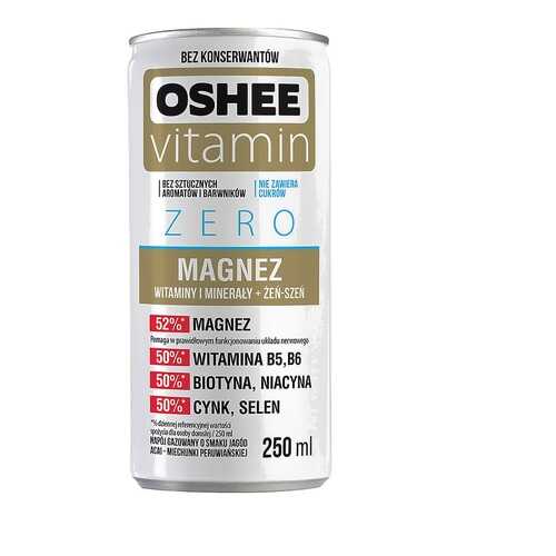Напиток газированный без сахара Oshee Zero со вкусом ягод акаи 250 мл ж/б Польша в ВкусВилл