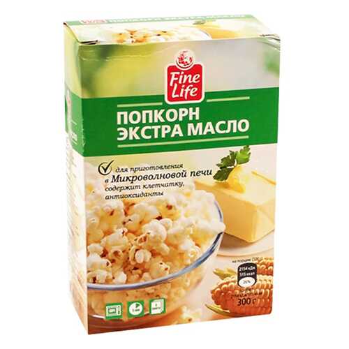 Попкорн Fine Life экстра масло 100 г 3 штуки в ВкусВилл