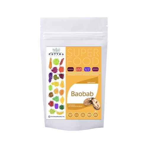 Порошок из плодов баобаба Pattra Organic 75 г в ВкусВилл