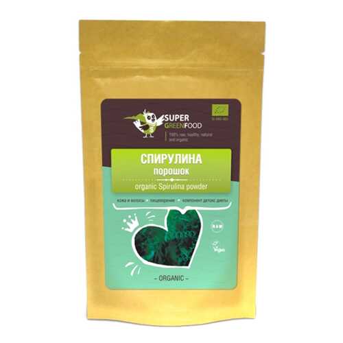Спирулина Super Green Food порошок 100 г в ВкусВилл