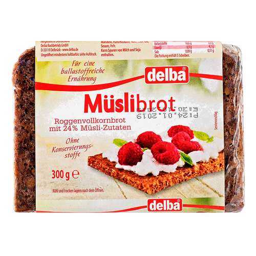 Хлеб Delba цельнозерновой с мюсли, 300 гр. в ВкусВилл