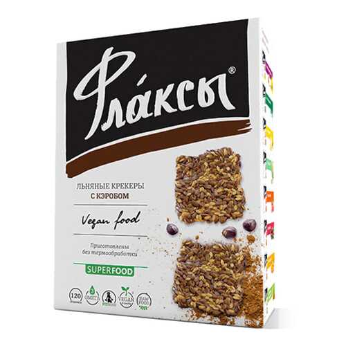 Флаксы Компас Здоровья с кэробом 120 г в ВкусВилл