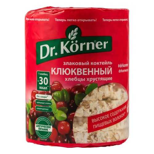 Хлебцы хрустящие Dr.Kоrner злаковый коктейль клюквенный 100 г в ВкусВилл