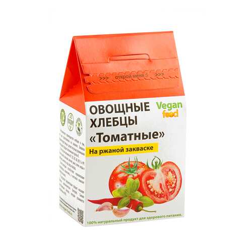 Хлебцы Vegan-food овощные на закваске томатные 100 г в ВкусВилл